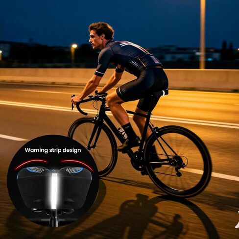 Gel Bike Seat Cushion Cover with Adjustable Velcro Straps, Universal Comfort Padded Seat for Men & Women, Fits Peloton, Indoor & Outdoor Bicycles (11"x7") in Saudi Arabia