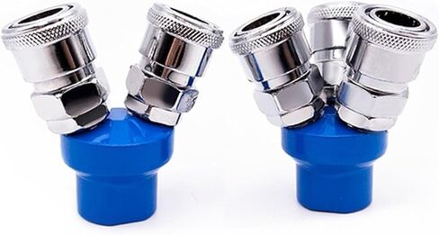Pneumatic fittings 1/4" BSPP Multi 3Way / 2Way Air Hose Quick Coupling Adapter Connector SMY SMV(2Way) in Saudi Arabia