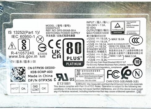 for XPS 3710 3910 T3660 500W Power Supply TPX56 0TPX56 D500EPS-01 VFFKJ 0VFFKJ L500EPS-01 8+4+4 pin in Saudi Arabia