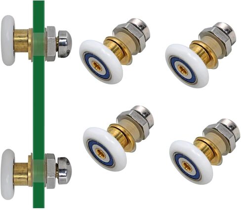 AWEN 4PCS x Shower Door Rollers,Roller Diameter 23mm for The Bathroom Glass Sliding Door Pulleys/Runners/Wheels,Strong Load-Bearing Capacity, Ultra-Quiet Shower Glass Door Rollers Replacement Y-4 in Saudi Arabia