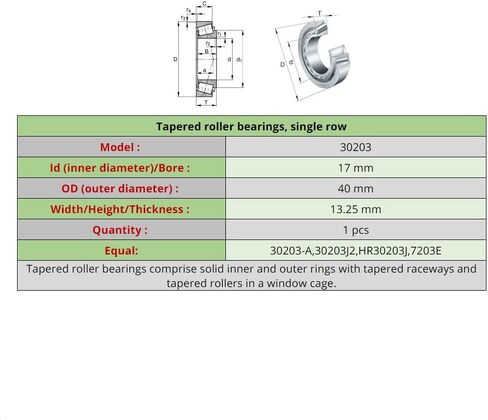 1 قطعة 30203 تحمل 17x40x13.25 مللي متر 30203-A 30203J2 7203E مخروط + كوب صف واحد محامل مدبب in Kuwait