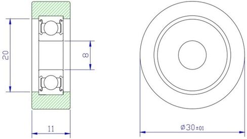 منتجات نقل الطاقة 608 ZZ محمل كروي مغطى ببلاستيك POM 8x30x11mm 608 Z 2Z محامل بكرة بلاستيكية محامل كروية in Kuwait