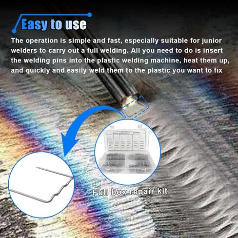 1200PCS Car Plastic Welding Kit, 6 Different Shapes Welder Staples Kit with Storage Box, 0.6 0.8mm Stainless Steel Plastic Welding Staples Repair Kit for Car Bumpers, Dashboards, Lamp Holders in Saudi Arabia