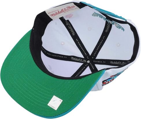 قبعة ميتشل آند نيس شارلوت هورنتس NBA Toss Up Snapback باللون الأبيض/الأزرق المخضر in Kuwait