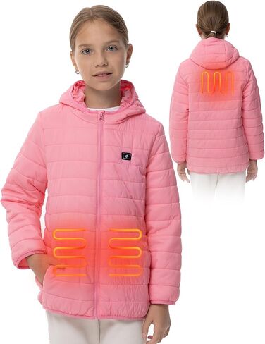 HENNCHEE Kids Heated Jacket for Boys Girls Lightweight Winter Heated Jacket with Battery Pack Heated Coat in Saudi Arabia