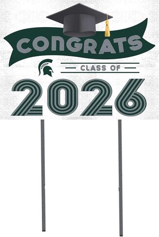لافتة ساحة التخرج من KH Sports Fan Michigan State Spartans تهنئة فئة 2026، 18x24 in Saudi Arabia