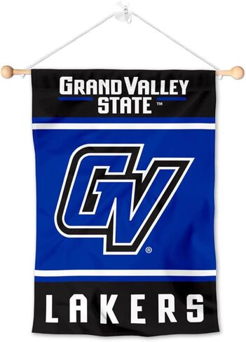لافتة حائط على شكل نافذة Grand Valley State Lakers علم معلق مع كوب شفط in Saudi Arabia