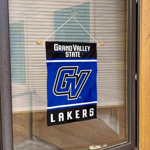 لافتة حائط على شكل نافذة Grand Valley State Lakers علم معلق مع كوب شفط in Saudi Arabia