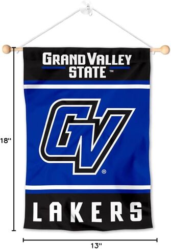 لافتة حائط على شكل نافذة Grand Valley State Lakers علم معلق مع كوب شفط in Saudi Arabia