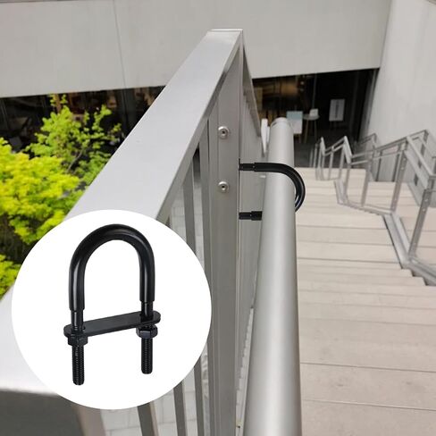 مسامير U-Bolts M8 من Antrader، من الفولاذ المقاوم للصدأ للقوارب البحرية، ربطة عنق على شكل حرف U، أسود، مجموعتان in Saudi Arabia
