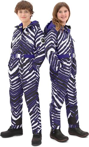 Zubaz NFL Boys and Girls Kids Youth Unisex Zebra Team Color Tundra Tux Snowsuit Jr (Small - X-Large) in Saudi Arabia