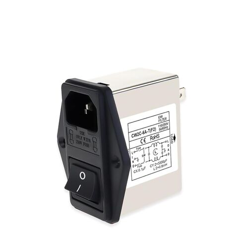 مرشح طاقة مقبس IEC CW1D/2A/2B/2C-3A 6A 10A-T تنقية مقبس مفتاح الصمامات الفردي والمزدوج (CW2B -10A -T مفتاح أحمر مصهر فردي) in Kuwait
