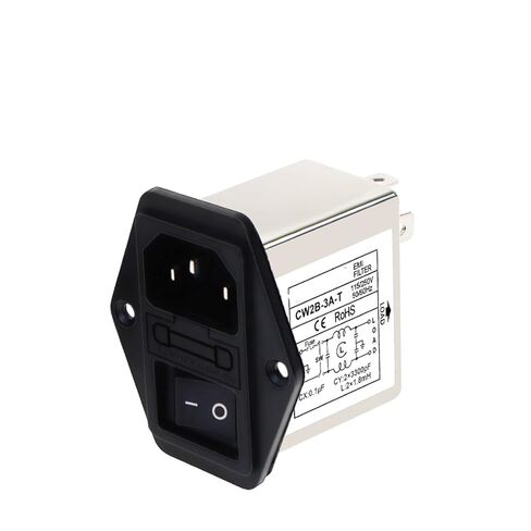مرشح طاقة مقبس IEC CW1D/2A/2B/2C-3A 6A 10A-T تنقية مقبس مفتاح الصمامات الفردي والمزدوج (CW2B -10A -T مفتاح أحمر مصهر فردي) in Kuwait