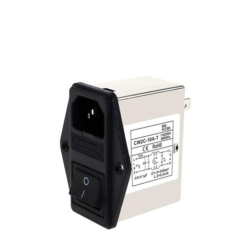 مرشح طاقة مقبس IEC CW1D/2A/2B/2C-3A 6A 10A-T تنقية مقبس مفتاح الصمامات الفردي والمزدوج (CW2B -10A -T مفتاح أحمر مصهر فردي) in Kuwait