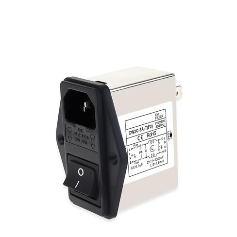 مرشح طاقة مقبس IEC CW1D/2A/2B/2C-3A 6A 10A-T تنقية مقبس مفتاح الصمامات الفردي والمزدوج (CW2B -10A -T مفتاح أحمر مصهر فردي) in Kuwait