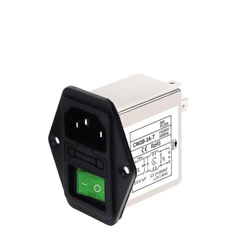 مرشح طاقة مقبس IEC CW1D/2A/2B/2C-3A 6A 10A-T تنقية مقبس مفتاح الصمامات الفردي والمزدوج (CW2B -10A -T مفتاح أحمر مصهر فردي) in Kuwait