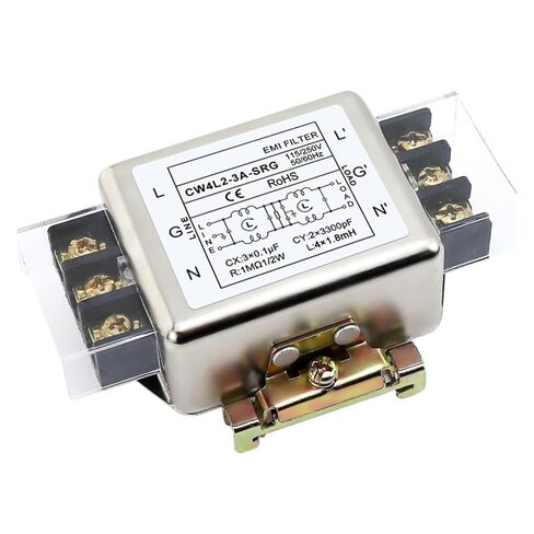 Single-Phase AC Power Filter CW4L2-6A 10A 20A 25-T Terminal Block Rail SR Audio Amplifier 220V Double Stage(CW4L2-20A -SRG Guide Rail Type) in Saudi Arabia