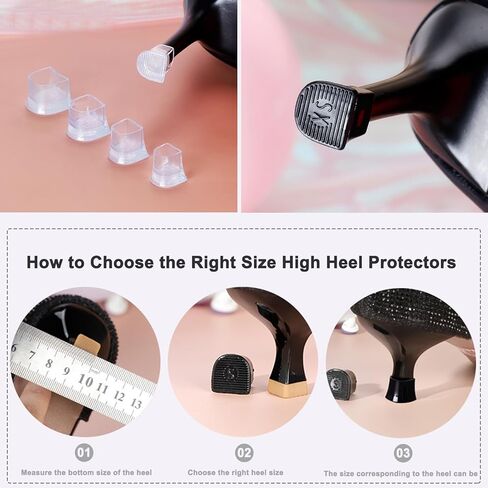 10 Pairs High Heel Protectors, 5 Sizes Heel Stoppers and Repair Cap, 20 Pcs Anti-slip Heel Covers for High Heels in Kuwait