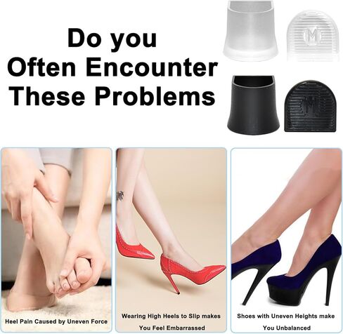 10 Pairs High Heel Protectors, 5 Sizes Heel Stoppers and Repair Cap, 20 Pcs Anti-slip Heel Covers for High Heels in Kuwait