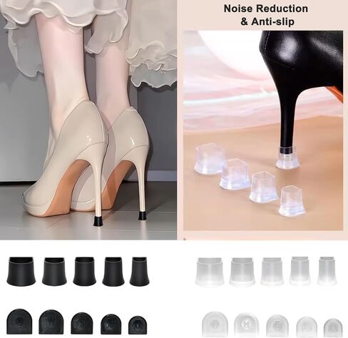10 Pairs High Heel Protectors, 5 Sizes Heel Stoppers and Repair Cap, 20 Pcs Anti-slip Heel Covers for High Heels in Kuwait