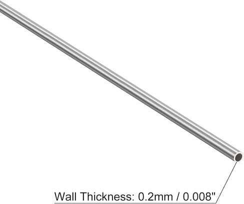 304 Stainless Steel Capillary Tube, OD 1.5mm x 0.2mm Wall Thick 250mm Length Metal Tubing for Industry Machinery in Saudi Arabia