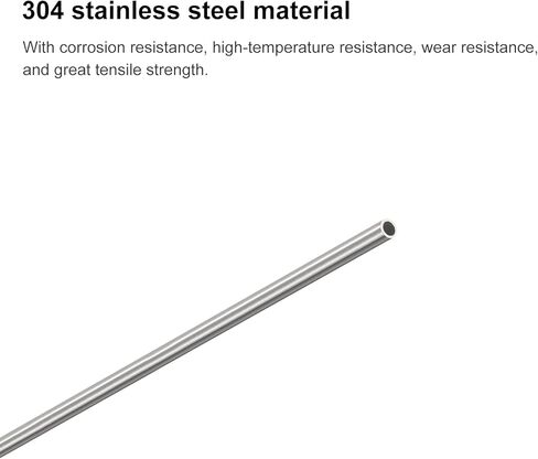 304 Stainless Steel Capillary Tube, OD 1.5mm x 0.2mm Wall Thick 250mm Length Metal Tubing for Industry Machinery in Saudi Arabia