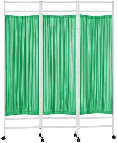 Foldable Mobile Privacy Screen,Hospital Steel Room Divider,Partition Privacy Separator Wall,for Emergency Room Hospital Beauty Salon Office(Green,4-Panel) in Saudi Arabia