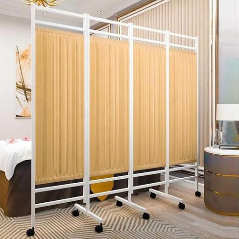 Foldable Mobile Privacy Screen,Hospital Steel Room Divider,Partition Privacy Separator Wall,for Emergency Room Hospital Beauty Salon Office(Green,4-Panel) in Saudi Arabia