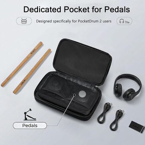 حقيبة ناعمة لمجموعة طبلة الهواء لـ PocketDrum 2، حقيبة تخزين للسفر باللون الأسود من أكسفورد مع حزام كتف (الحقيبة فقط) in Kuwait