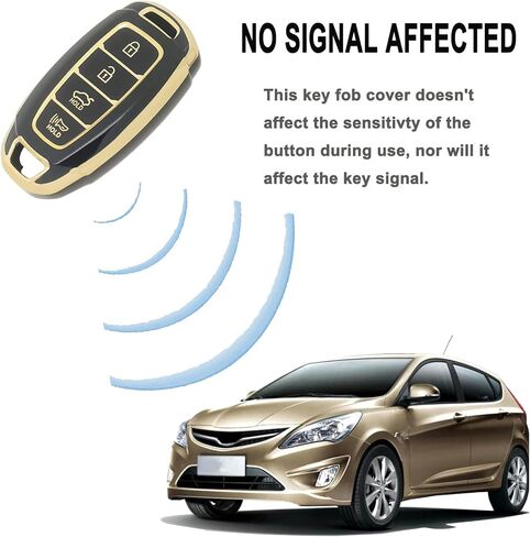حافظة غطاء مفتاح Fob تناسب 2019 2020 2021 Hyundai Kona Santa Fe Elantra GT Veloster Accent Venue حامل جهاز التحكم عن بعد الذكي حامي الجلد ملحقات كم الدخول بدون مفتاح (أبيض) in Saudi Arabia