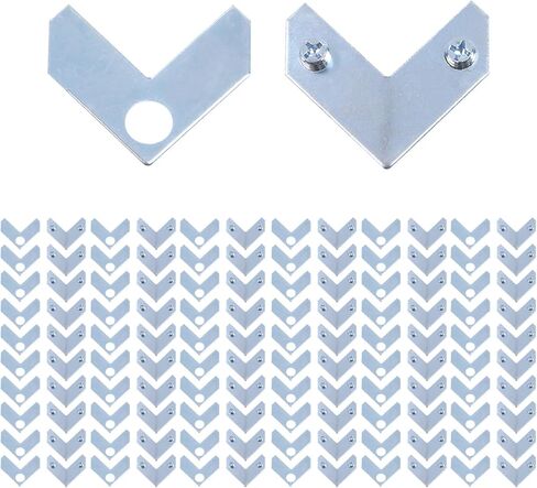Geesatis 30PCS L-Shaped Corner Brace Plate, 35 x 13 mm Metal Picture Frame Bracket, Silver Tone Flat Plate Fastener for Shelves, Cabinets, Photo Frames, DIY Furniture – Includes Screws & Gaskets in Saudi Arabia