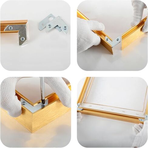 Geesatis 30PCS L-Shaped Corner Brace Plate, 35 x 13 mm Metal Picture Frame Bracket, Silver Tone Flat Plate Fastener for Shelves, Cabinets, Photo Frames, DIY Furniture – Includes Screws & Gaskets in Saudi Arabia