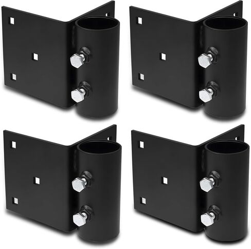 folosem 4 Pcs Stationary Dock Side Leg Pipe Holder,Floating Dock Posts Hardware Holder Sleeve for Pipe Pole,7/16" Holes for 3/8" Carriage Bolts with Adjustable Mounting Screws Galvanized in Saudi Arabia