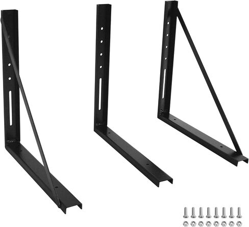 18"x18" Underbody Truck Tool Box Mounting Brackets Heavy Duty Welded Formed Steel Mounting Brackets Kit for Trailer with Screws and Nuts Set of 2 Black Universal Hole Pattern in Saudi Arabia