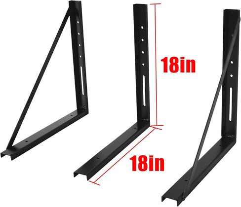 18"x18" Underbody Truck Tool Box Mounting Brackets Heavy Duty Welded Formed Steel Mounting Brackets Kit for Trailer with Screws and Nuts Set of 2 Black Universal Hole Pattern in Saudi Arabia