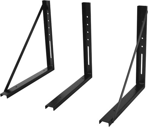 18"x18" Underbody Truck Tool Box Mounting Brackets Heavy Duty Welded Formed Steel Mounting Brackets Kit for Trailer with Screws and Nuts Set of 2 Black Universal Hole Pattern in Saudi Arabia