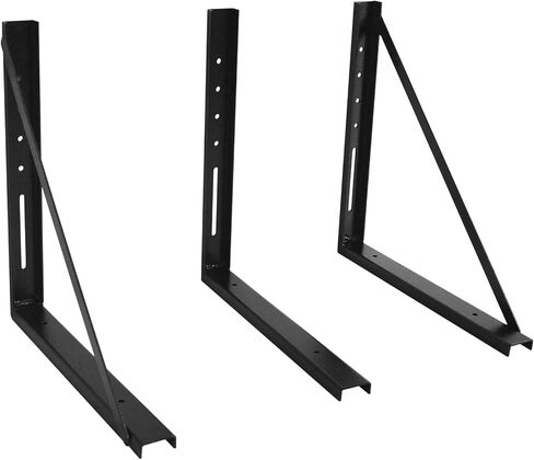 18"x18" Underbody Truck Tool Box Mounting Brackets Heavy Duty Welded Formed Steel Mounting Brackets Kit for Trailer with Screws and Nuts Set of 2 Black Universal Hole Pattern in Saudi Arabia