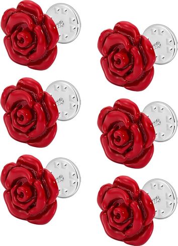Rose Flower Brooch Pins for Women Men, Fashion Brooches and Pins for Women Lapel Pin for Men Suits Elegant Red Flower Brooches for Christmas Halloween Wedding Birthday Party Gift in Saudi Arabia