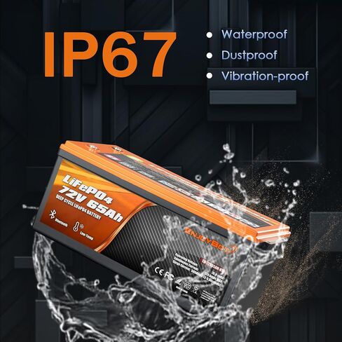Enjoybot 72V 65Ah LiFePO4 Lithium Battery, 120A BMS Deep Cycle Battery with Bluetooth and Low-Temp Protection, 9216W Output Power, Peak Current 500A for 72V Golf Carts, LSVs, NEVs, Electric UTVs in Saudi Arabia