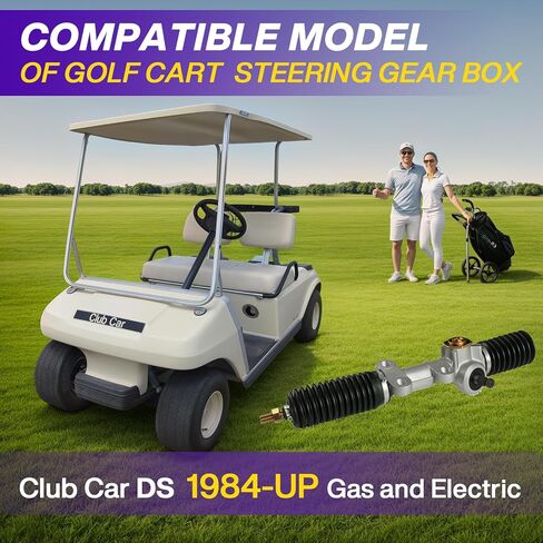 مجموعة صندوق تروس التوجيه Club Car DS، رف توجيه عربة الجولف يناسب Club Car DS Carryall and Turf 1984-UP نماذج عربة الجولف الكهربائية والغازية، رف توجيه سيارة النادي يحل محل OEM # 1012452 101878302 in Saudi Arabia