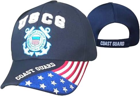 قبعة كروية عسكرية مرخصة رسميًا بعلم خفر السواحل الأمريكي، متعددة الألوان in Kuwait