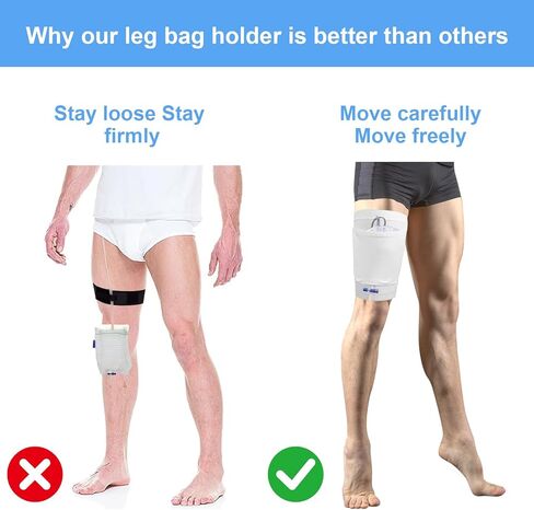 Catheter Leg Bag Holder Soft Catheter Sleeve Stay in Place Urine Bags Foley Leg Bag Holder Strap for Men or Women Catheter Stabilization Device (L) in Saudi Arabia