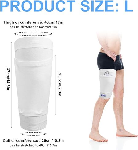 Catheter Leg Bag Holder Soft Catheter Sleeve Stay in Place Urine Bags Foley Leg Bag Holder Strap for Men or Women Catheter Stabilization Device (L) in Saudi Arabia