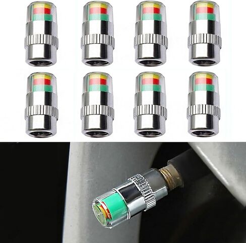 ANKI HAPPIGO 8Pcs 3.0Bar 42-to-46 PSI Car Tire Pressure Monitor Valve Stem Caps Sensor Indicator Easy to Read 3 Color Eye Alert in Saudi Arabia