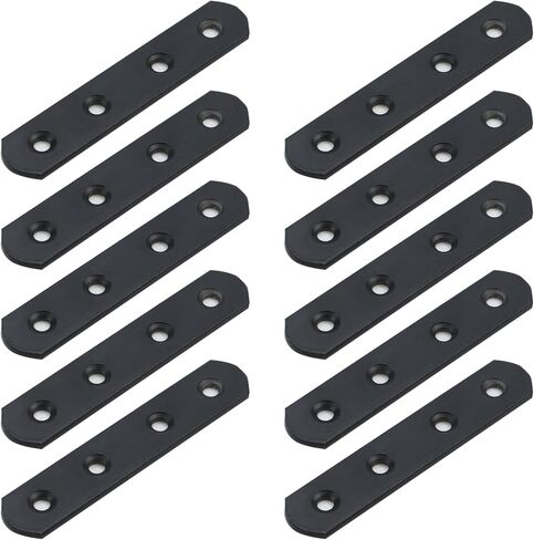T Tulead Metal Brackets 4-Hole Brace Straight Dresser Mirror Brackets Flat Brace 4-Inch Length Corner Brace 10PCS with Mounting Screws in Saudi Arabia