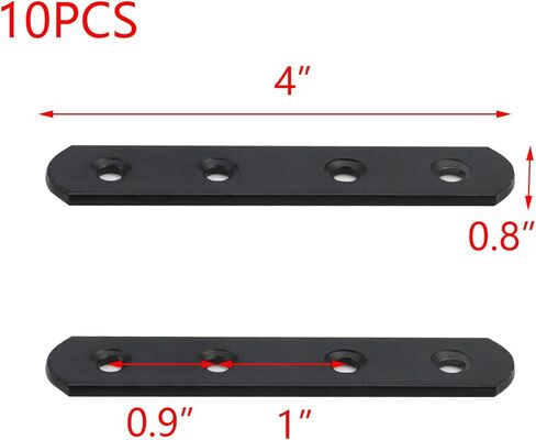 T Tulead Metal Brackets 4-Hole Brace Straight Dresser Mirror Brackets Flat Brace 4-Inch Length Corner Brace 10PCS with Mounting Screws in Saudi Arabia