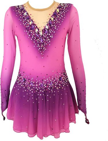 Purple Gradient Figure Skating Skirt for Girls with Stunning Design in Saudi Arabia