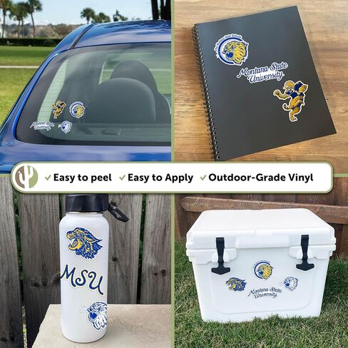 Desert Cactus Montana State University Sticker Bobcats MSU Vinyl Decals Laptop Water Bottle Car Type 2 (T2 Vintage 1) in Saudi Arabia