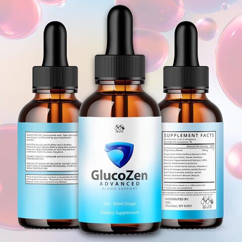 (2 Pack) Glucozen Drops, Official Gluco Zen Blood Support with All Natural Ingredients, Advanced Glucozen Drops Health & Wellness Supplement Formula with Maximum Strength Multivitamins (60 Servings) in Kuwait