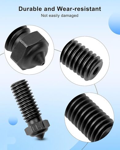 Hardened Steel Nozzle Set Fit for QIDI X-Max 3 Q1 Pro X-Plus 3 X-Smart 3 3D Printers, 10Pcs 0.4mm Black Nozzles with Nozzle Cleaning Kit in Saudi Arabia